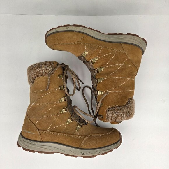 Eddie Bauer Laurel Lace Up Waterproof Suede Boots Tan Size 8.5 - Picture 7 of 10
